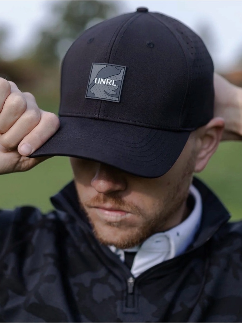 UNRL Black Men's Performance Baseball Cap